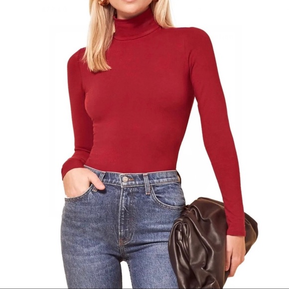 REFORMATION LONG SLEEVE TURTLENECK BODYSUIT